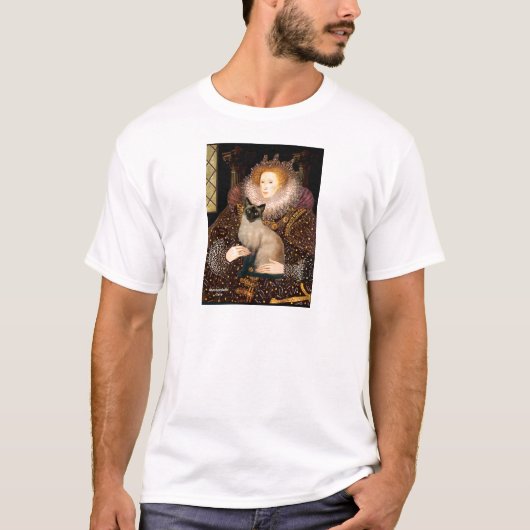 Koningin-Zegel Point Siamees kat T-shirt (Voorkant)