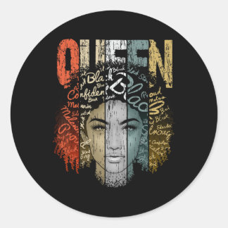 Koningin Zwart Meisje Afrikaanse Erfgoed Vrouwen Z Ronde Sticker