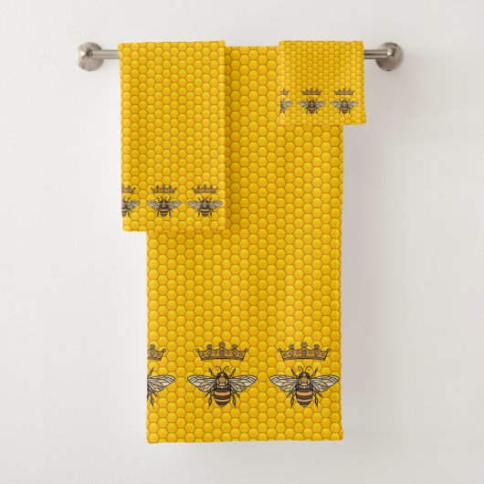 Koninginbijen met kronen bad handdoek (Insitu)
