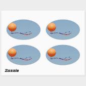 Koninginnedag Queens dag ballon Ovale Sticker (Vel)