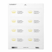 Koninginnekroon in goud etiket (Full Sheet)