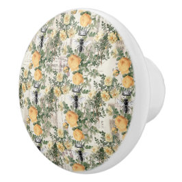 koninginnen en gele rozen keramische knop