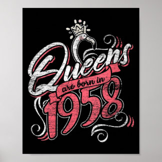 Koninginnen Geboren In 1958 Verjaardagscadeaus 65s Poster