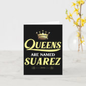 Koninginnen heten Suarez Cadeau Achternaam Grappig Kaart (Gele Bloem)