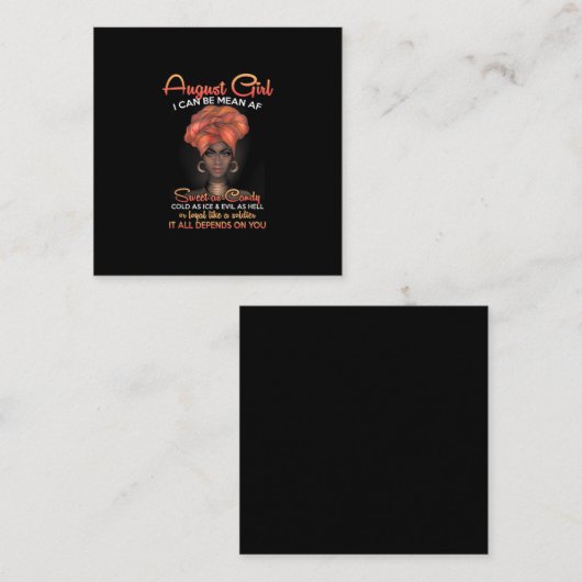 koninginnen worden geboren in augustus 2010 zwarte vierkante visitekaartje (Voorkant / Achterkant)