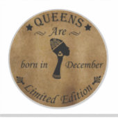 Koninginnen worden geboren in december verjaardag sticker (Voorkant)
