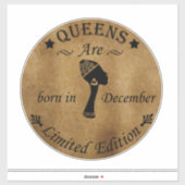 Koninginnen worden geboren in december verjaardag sticker (Vel)