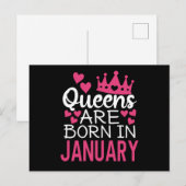 Koninginnen Worden Geboren In Januari Briefkaart (Voorkant / Achterkant)