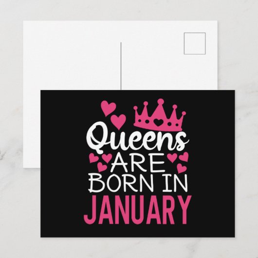 Koninginnen Worden Geboren In Januari Briefkaart (Voorkant / Achterkant)