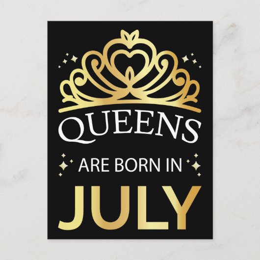Koninginnen Worden Geboren In Juli I Briefkaart (Voorkant)