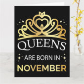 Koninginnen Worden Geboren In November I Kaart (Gele Bloem)