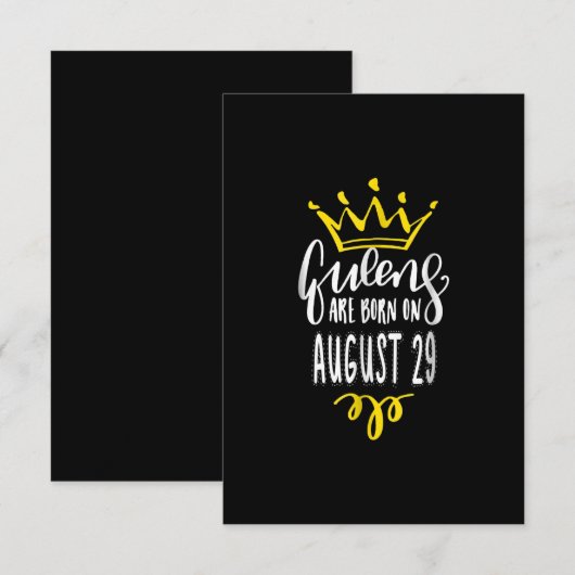 Koninginnen worden geboren op 29 augustus verjaard kaart (Voorkant / Achterkant)