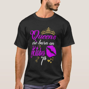 Koninginnen worden geboren op 7 oktober Weegschaal T-shirt