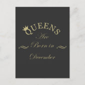 Koninginnen worden in december geboren briefkaart (Voorkant)