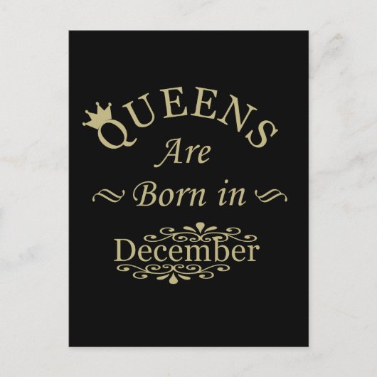 Koninginnen worden in december geboren briefkaart (Voorkant)