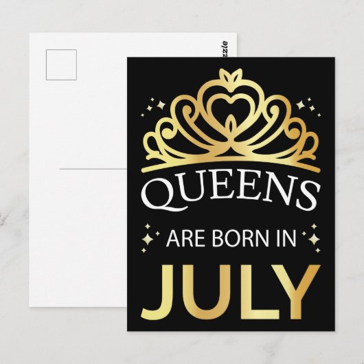 Koninginnen Worden In Juli Geboren I Briefkaart (Voorkant / Achterkant)