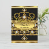 Koninginnenprins Royal Gold Diamond Crown Kaart (Staand voorkant)