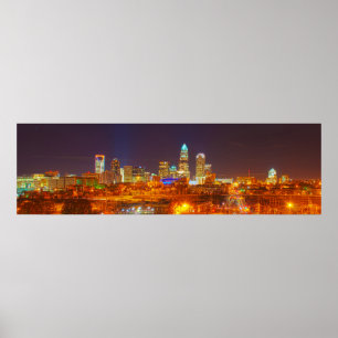 koninginnenstad bij nacht poster