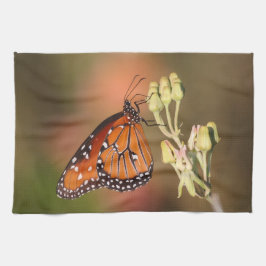 Koninginnenvlinder op een tak theedoek