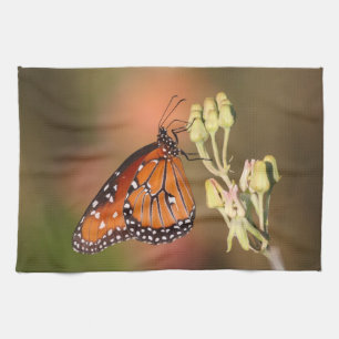 Koninginnenvlinder op een tak theedoek