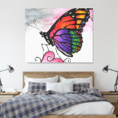 Koninginnevlinder Originele Fantasie Kunstwerk met Canvas Afdruk (Insitu (Slaapkamer))