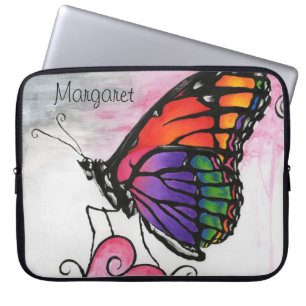 Koninginnevlinder Originele Fantasie Kunstwerk met Laptop Sleeve