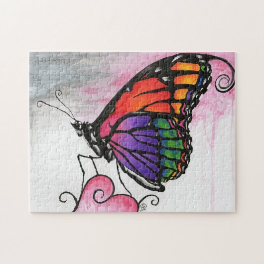 Koninginnevlinder Originele Fantasie Kunstwerk met Legpuzzel (Horizontaal)