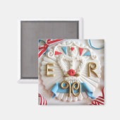 Koningin's 90ste verjaardag viering koelkast magne magneet (Voorkant / Achterkant)