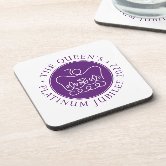 Koningin's Platinum Jubilee Bier Onderzetter (Linkerzijde)
