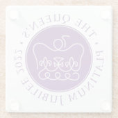 Koningin's Platinum Jubilee Glazen Onderzetter (Achterkant)