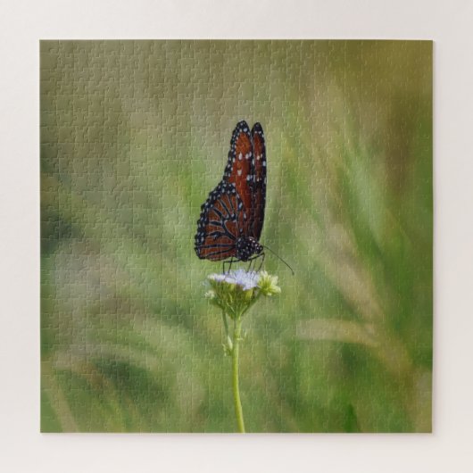 Koninginvlinder en Wilde Bloem Puzzel (Verticaal)