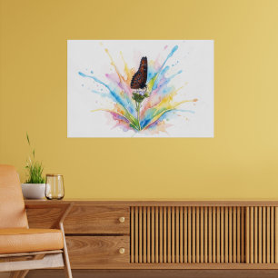 Koninginvlinder Splash Art Posterprint Poster