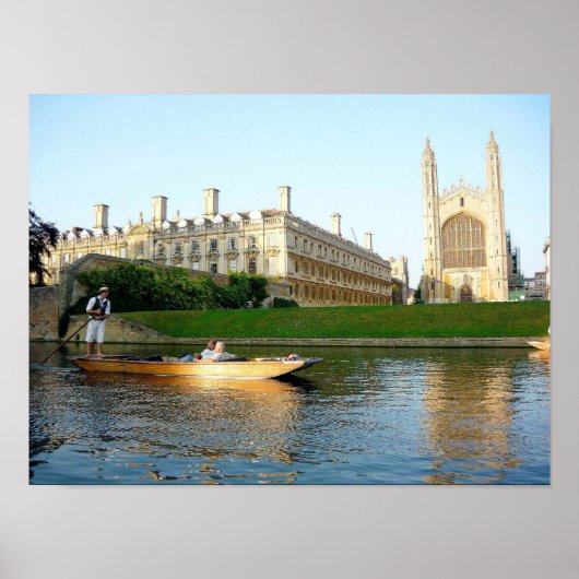 Koning's College Chapel op de rivier de Cam Poster (Voorkant)