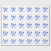 koningsblauw atoom cadeaupapier (Vlak)