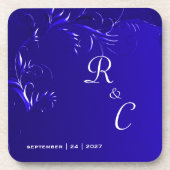 koningsblauw bruiloft bier onderzetter (Voorkant)