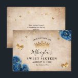 Koningsblauw en gouden roos perkament Elegant Save The Date<br><div class="desc">Zoekt u elegante ideeën voor "save the date"-uitnodigingen in de feestthemakleuren koningsblauw en goud? Deze gemakkelijke doe-het-zelf sjabloon "save the date"-uitnodigingen stellen u in staat om uw eigen unieke sprookjesprinses-stationery te maken. Het botanische vintage bloemschilderwerk in waterverf van Raphaela Wilson toont koningsblauwe rozen met namaak gouden accenten, een tiara kroon...</div>