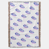 Koningsblauw en roze patronen deken (Voorkant Verticaal)