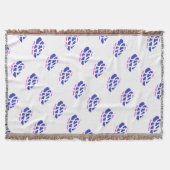 Koningsblauw en roze patronen deken (Voorkant)