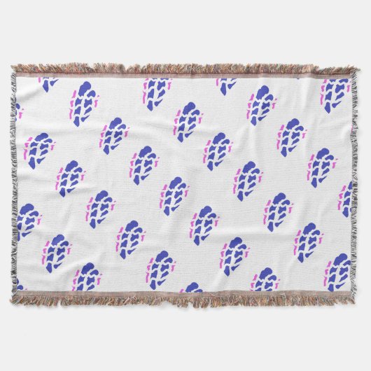 Koningsblauw en roze patronen deken (Voorkant)