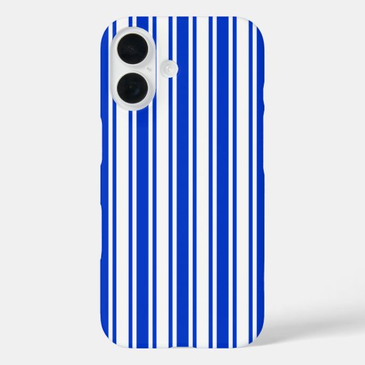 Koningsblauw en witte snoepstrepen Case-Mate iPhone case (Achterkant)