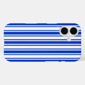Koningsblauw en witte snoepstrepen Case-Mate iPhone case (Achterkant (horizontaal))