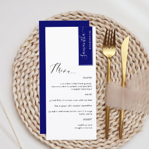 Koningsblauw, Gepersonaliseerd met gastnaam Elegan Menu
