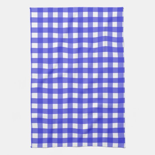 Koningsblauw gingham theedoek (Verticaal)