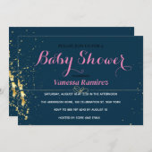 Koningsblauw met gouden kleur, schattig kaart (Voorkant / Achterkant)