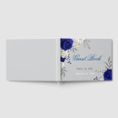 koningsblauw witte bloemen grijs gastenboek (Volledig)