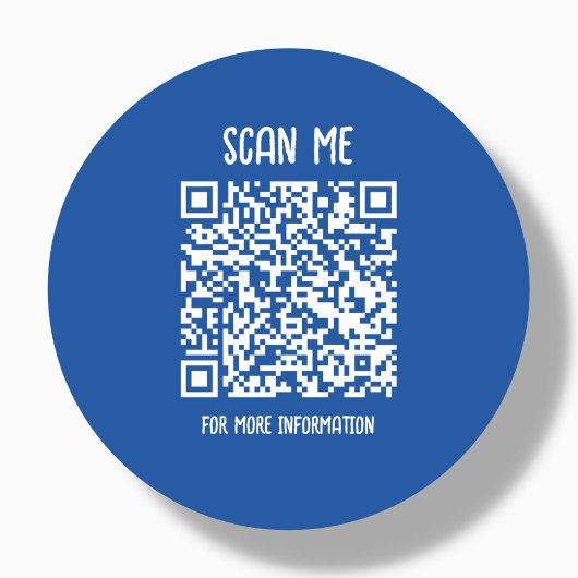 Koningsblauw | Zakelijke QR-code scanbaar Ronde Sticker