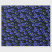 Koningsblauwe Aster Bloem Inpakpapier (Vlak)