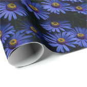 Koningsblauwe Aster Bloem Inpakpapier (Rol Hoek)