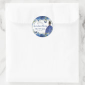 Koningsblauwe bloemrozen bruine prinses zilver XV Ronde Sticker (Tas)