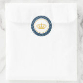 Koningsblauwe Kleine Prins Kroon Sticker (Tas)